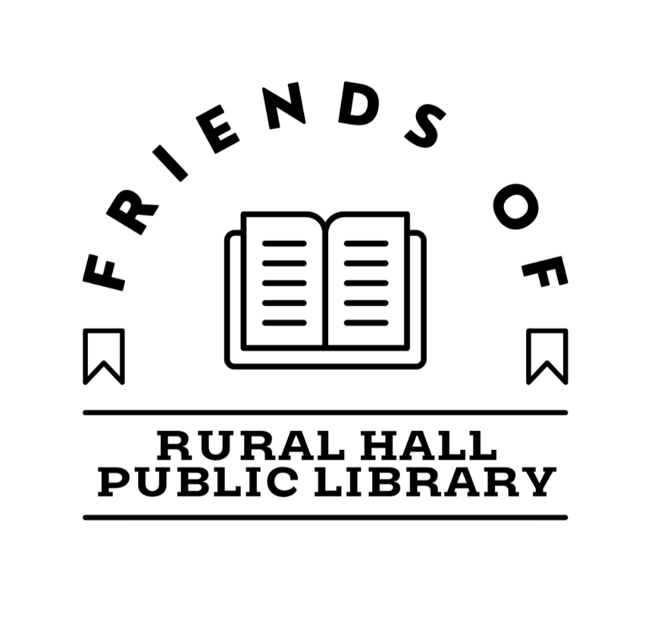 white background, black text stating Friends of Rural Hall Public Library.